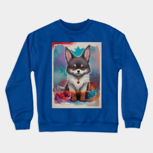 Watercolor Dog 1 - Japanese Retro Art Crewneck Sweatshirt